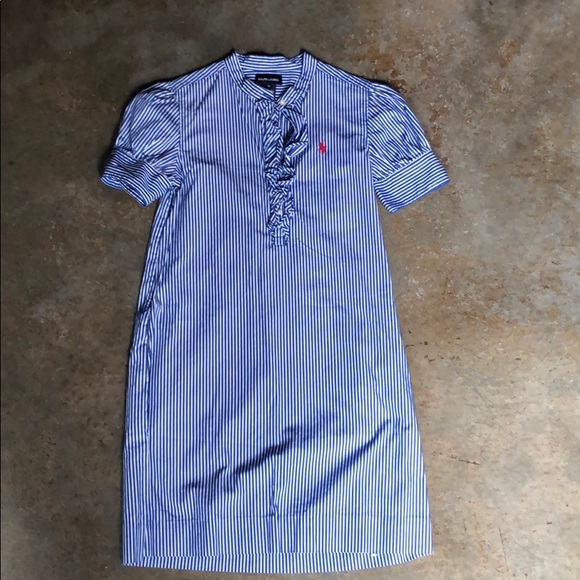 Blue and white pinstripe Ralph Lauren dress - Picture 1 of 2